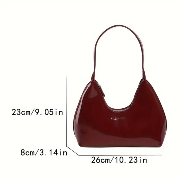 Statement vegan leather bag in a stunning wine red - Picture 3 of 4